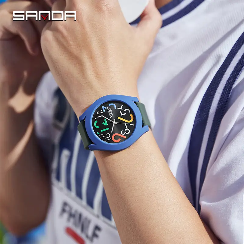 Women's White Digital Analog Wristwatch with Detachable Silicone Strap - Image 10