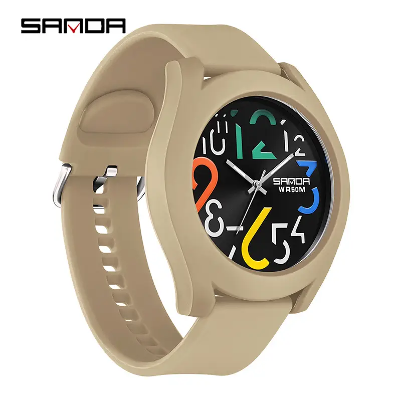 Women's White Digital Analog Wristwatch with Detachable Silicone Strap - Image 6