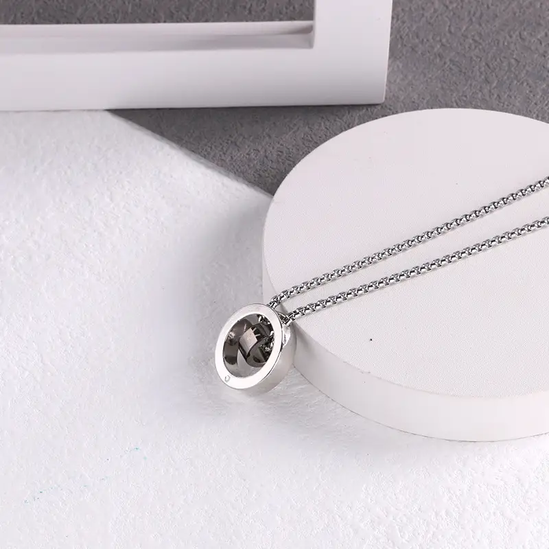 Double Ring Clavicle Pendant Necklace for Men Women - Image 3