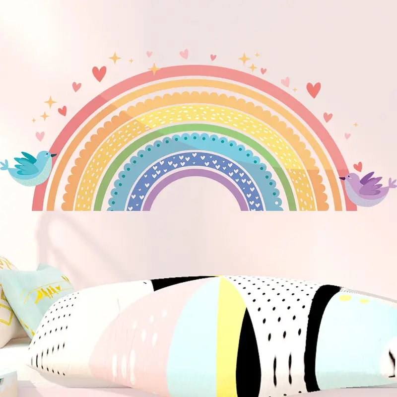 Cartoon Rainbow Bird Love Wall Stickers for Kids Room — feature 7