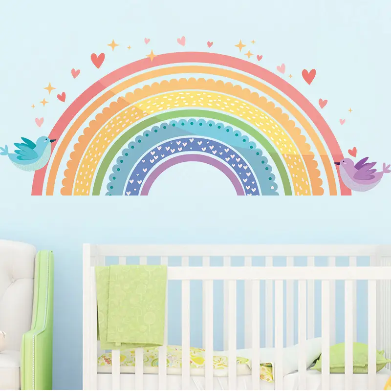 Cartoon Rainbow Bird Love Wall Stickers for Kids Room — feature 6