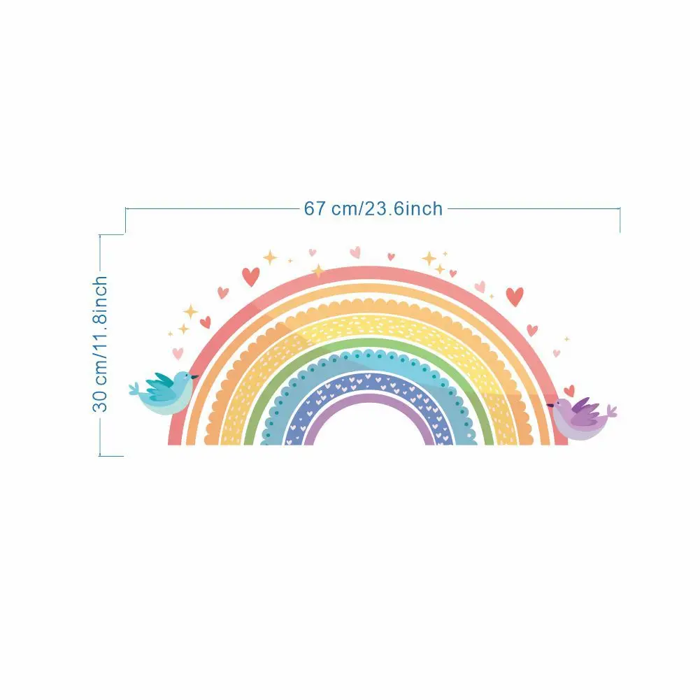 Cartoon Rainbow Bird Love Wall Stickers for Kids Room — feature 2