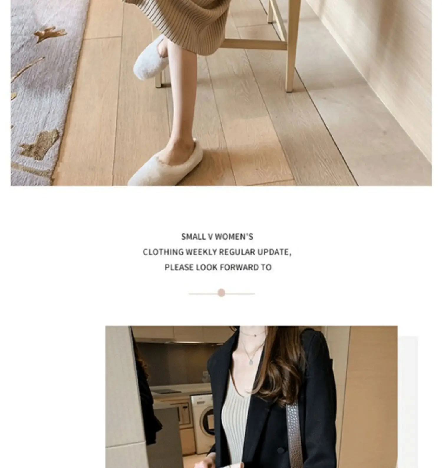 Women Black Knitted Over-the-Knee Vest Skirt Set — feature 19