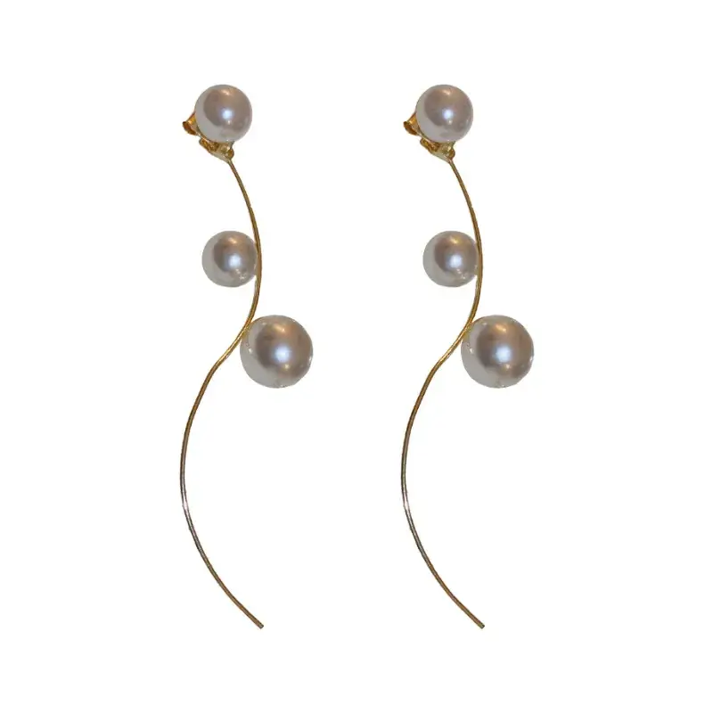 Silver Pearl Tassel Earrings for Women Elegant High-end - Image 6