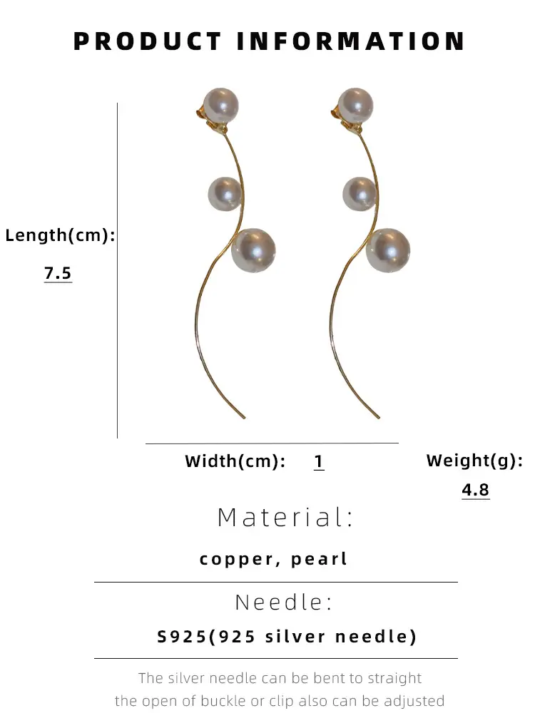 Silver Pearl Tassel Earrings for Women Elegant High-end — feature 4
