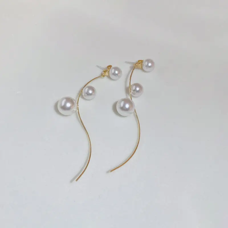 Silver Pearl Tassel Earrings for Women Elegant High-end — feature 9