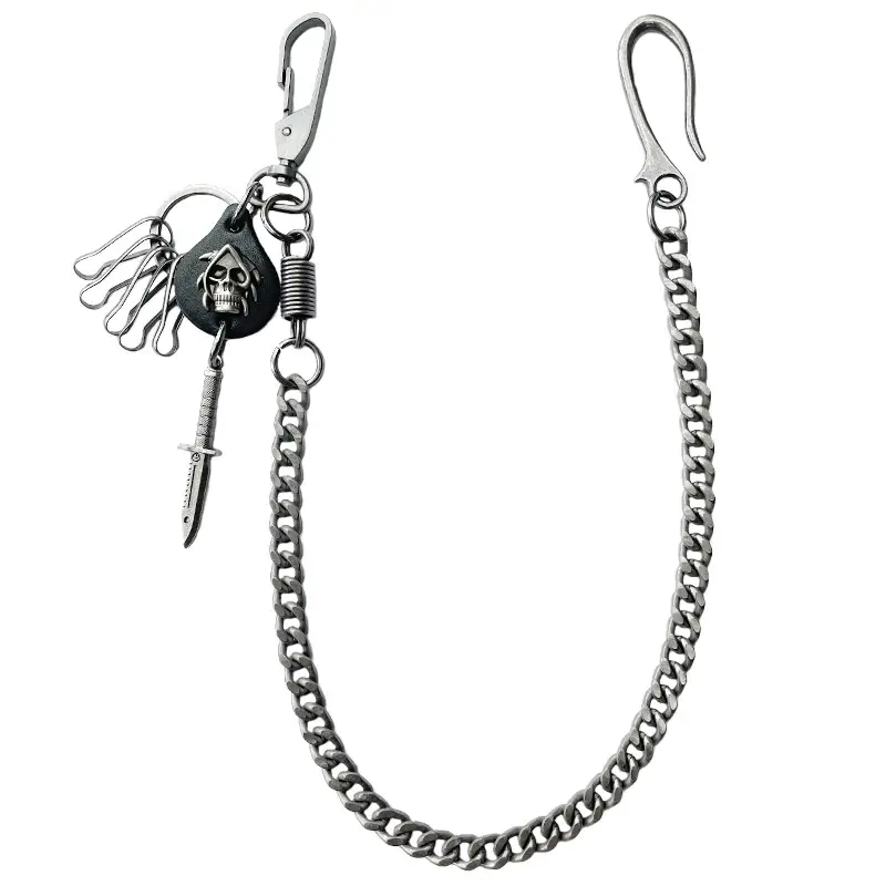 Genuine Leather Punk Pendant Belt for Men