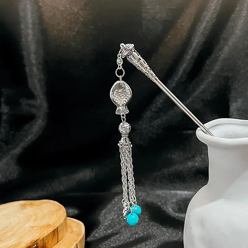 New Chinese Style National Tide Hairpin Earrings - Image 11