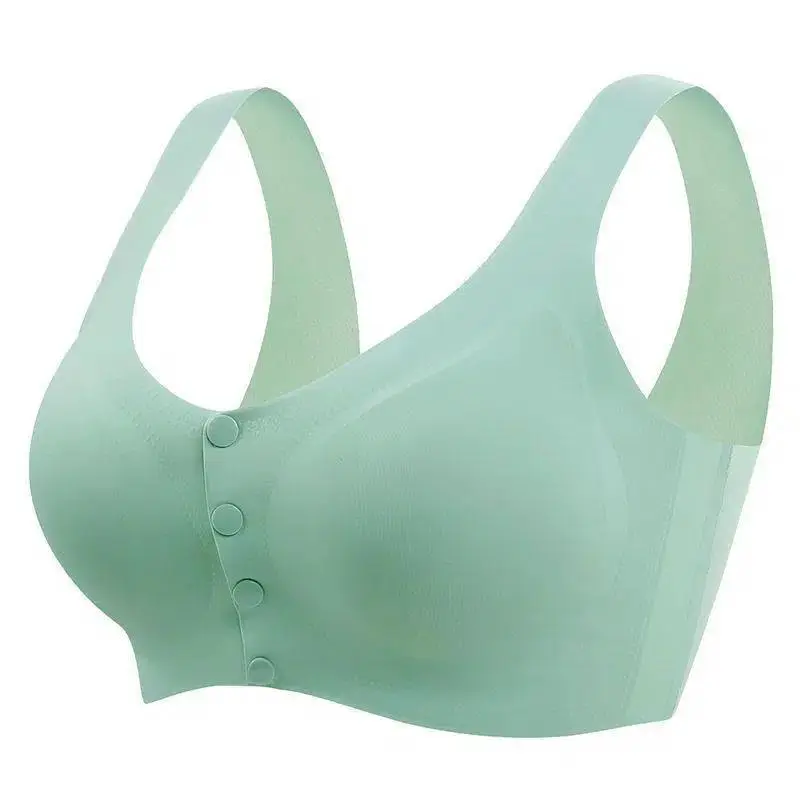 Mother's underwear bra middle-aged and elderly women's vest-style front buckle plus size women's seamless thin wireless bra