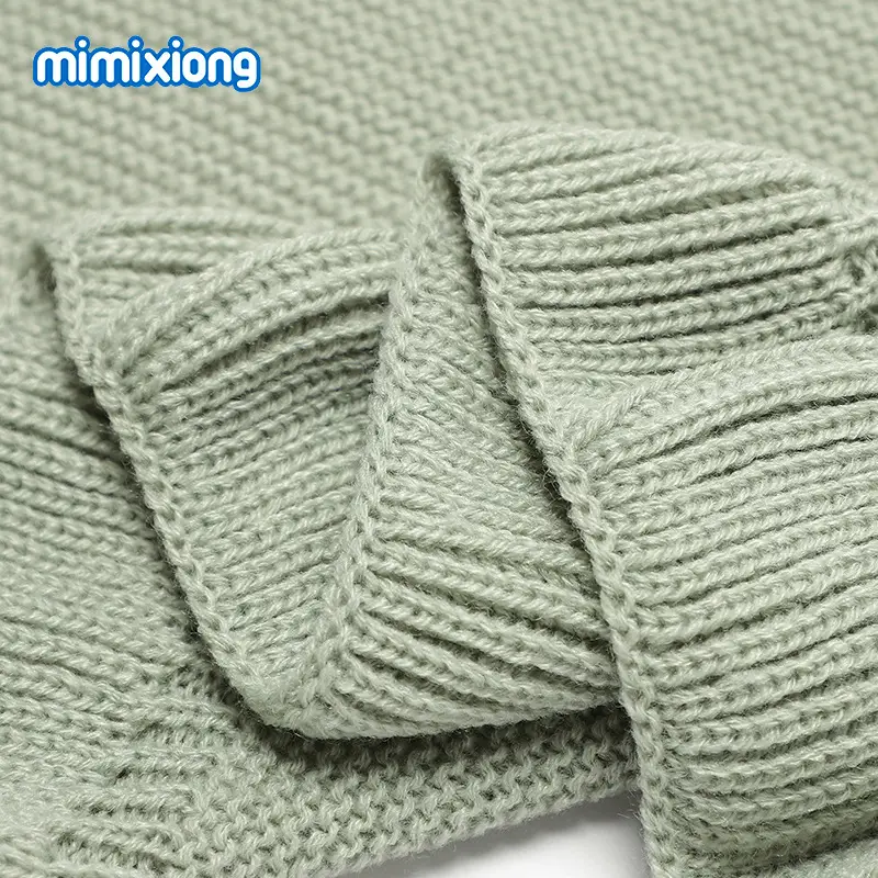 Green Knitted Baby Blanket Quilt Cover Solid