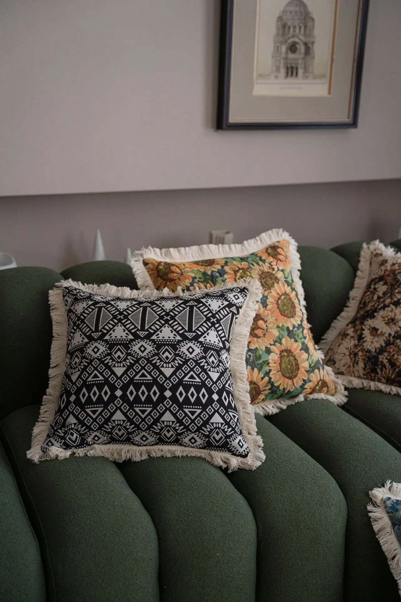 Yamanqi Multicolor Fringed Sofa Pillow — feature 20