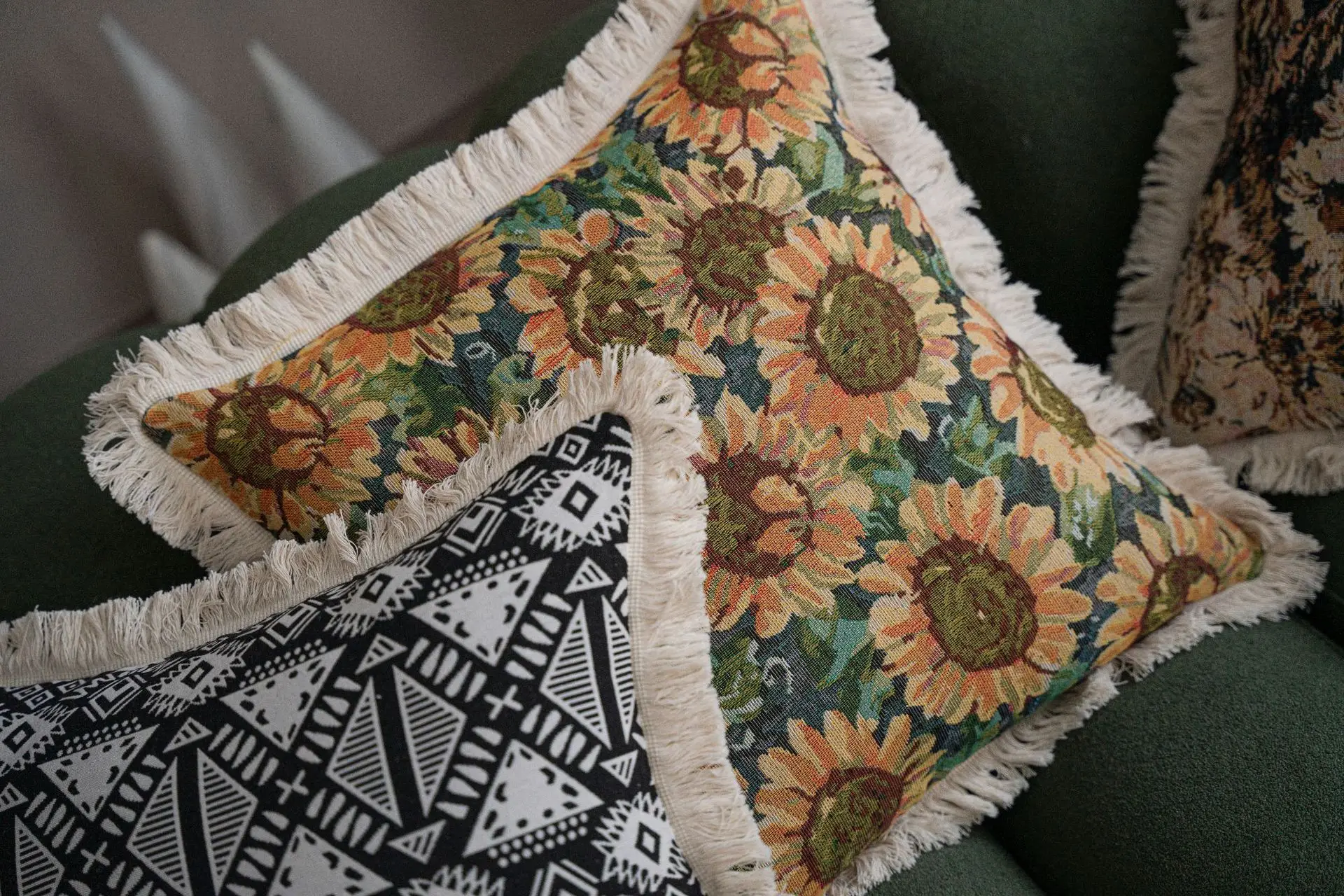 Yamanqi Multicolor Fringed Sofa Pillow — feature 21