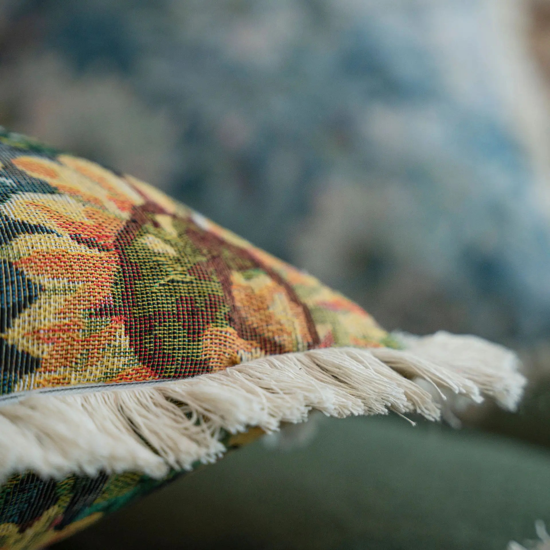 Yamanqi Multicolor Fringed Sofa Pillow — feature 27