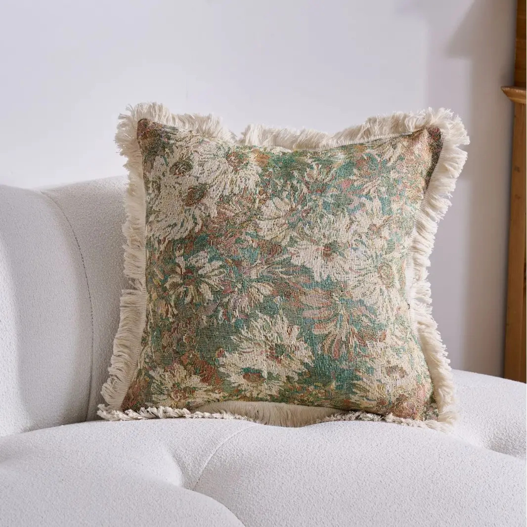 Yamanqi Multicolor Fringed Sofa Pillow - Image 7