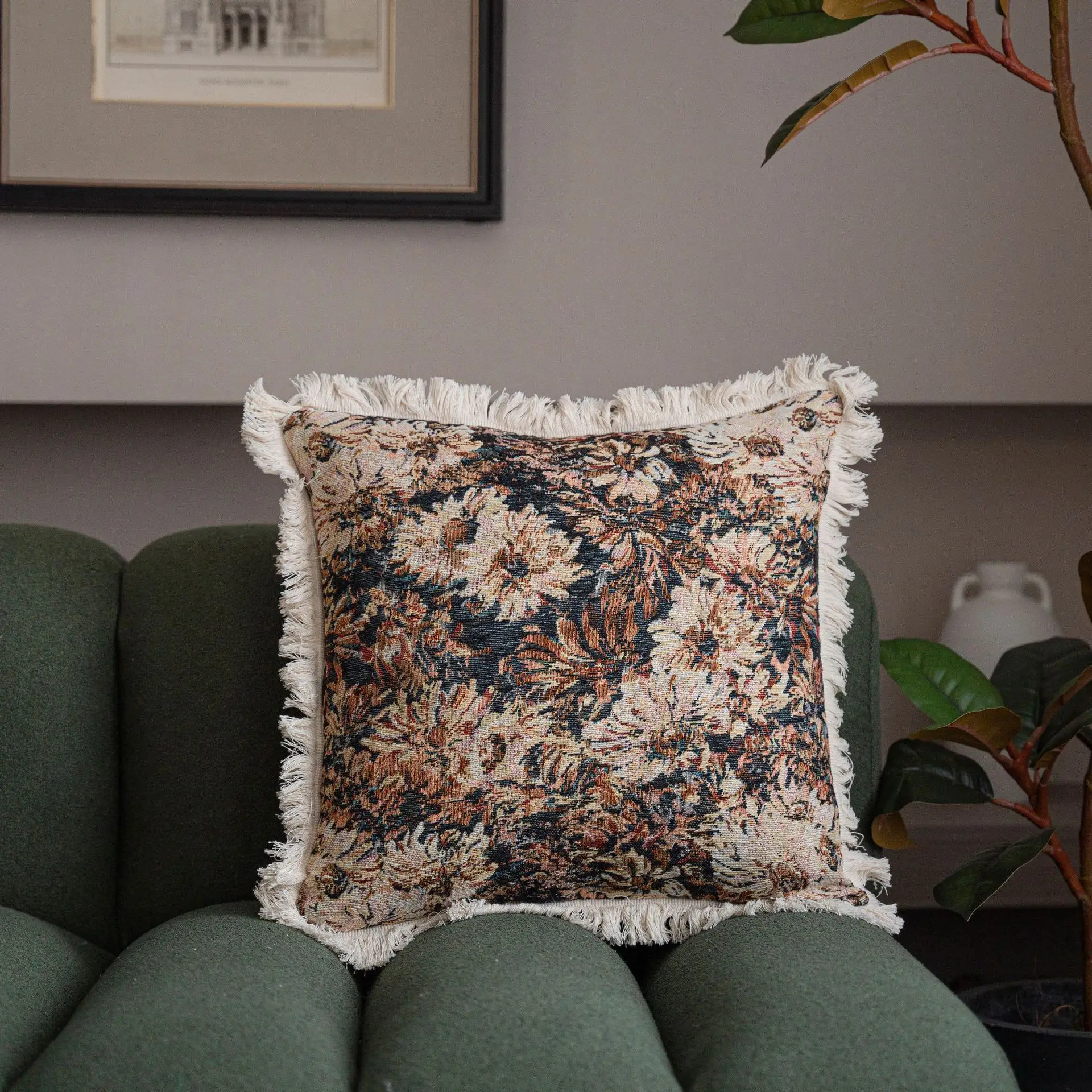 Yamanqi Multicolor Fringed Sofa Pillow - Image 5