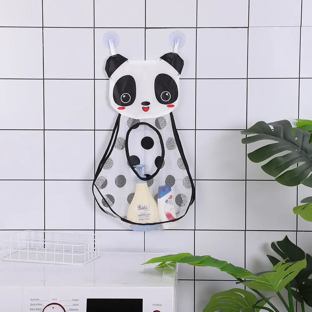 Yellow Polka Dot Suction Cup Bath Bag for Kids - Image 5
