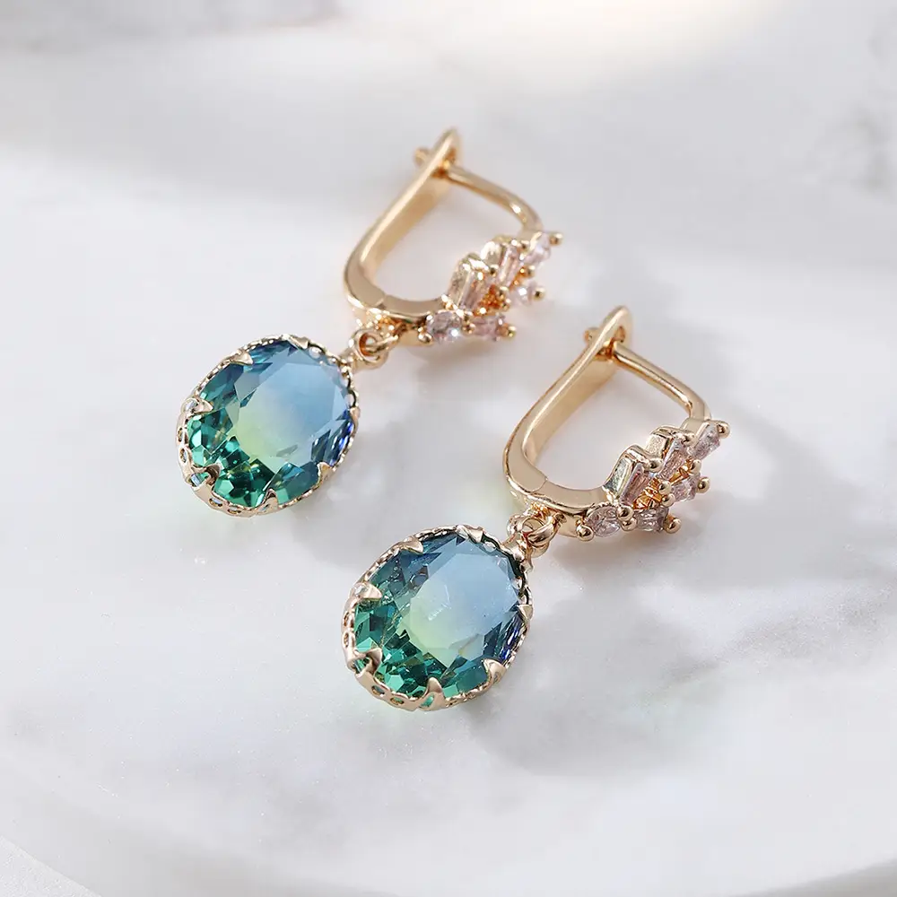 Geometric Crystal Glass Earrings Heavy Industry Mixed Batch Yiwu - Image 12