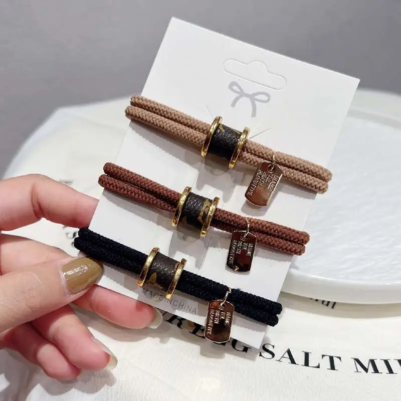 Vintage Brown Leather Hair Rope with Metal Clasp for Women - Image 7