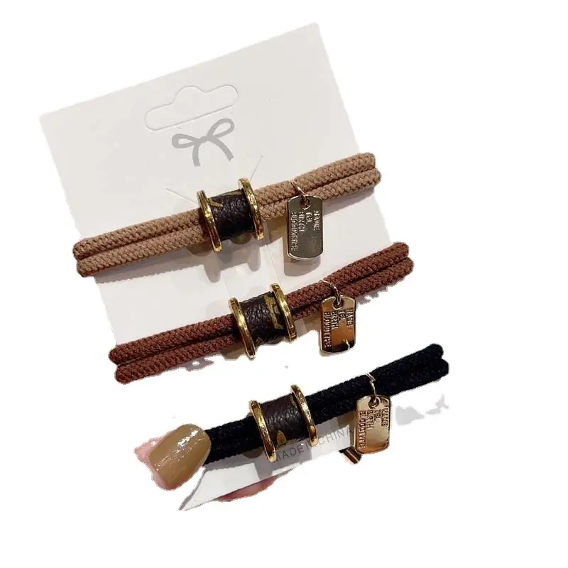 Vintage Brown Leather Hair Rope with Metal Clasp for Women - Image 8