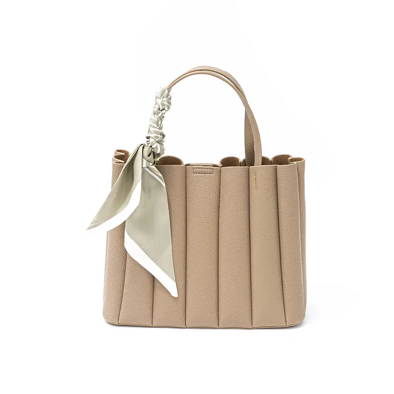 Women's Genuine Leather Silk Scarf Bag with Decorative Ribbon — feature 14