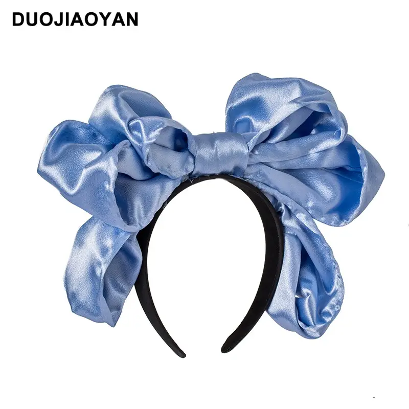 Women Satin Bow Headband with Sweet Pink Lolita Clip - Image 11