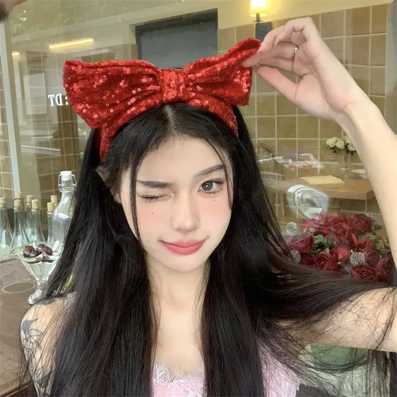 Women Satin Bow Headband with Sweet Pink Lolita Clip - Image 30