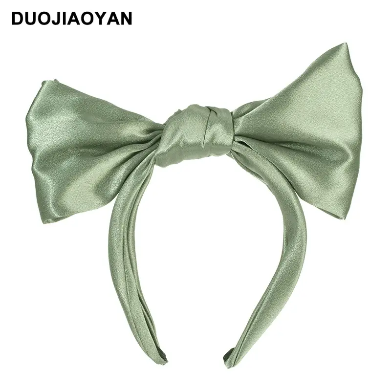Women Satin Bow Headband with Sweet Pink Lolita Clip - Image 6