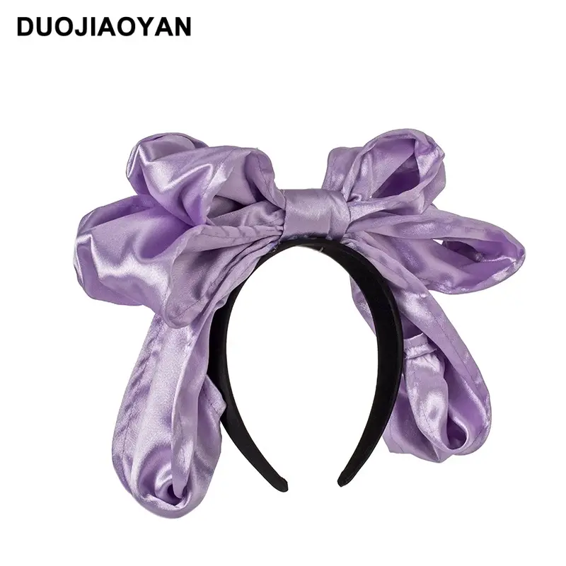 Women Satin Bow Headband with Sweet Pink Lolita Clip - Image 8