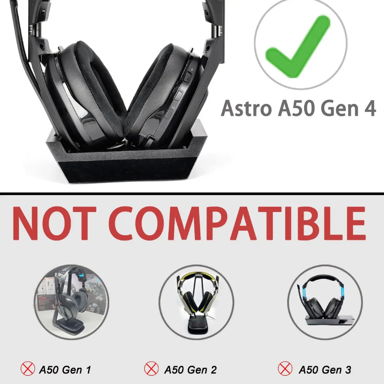 Black Logitech Astro A50X Earmuffs with Magnet Buckle - Image 10