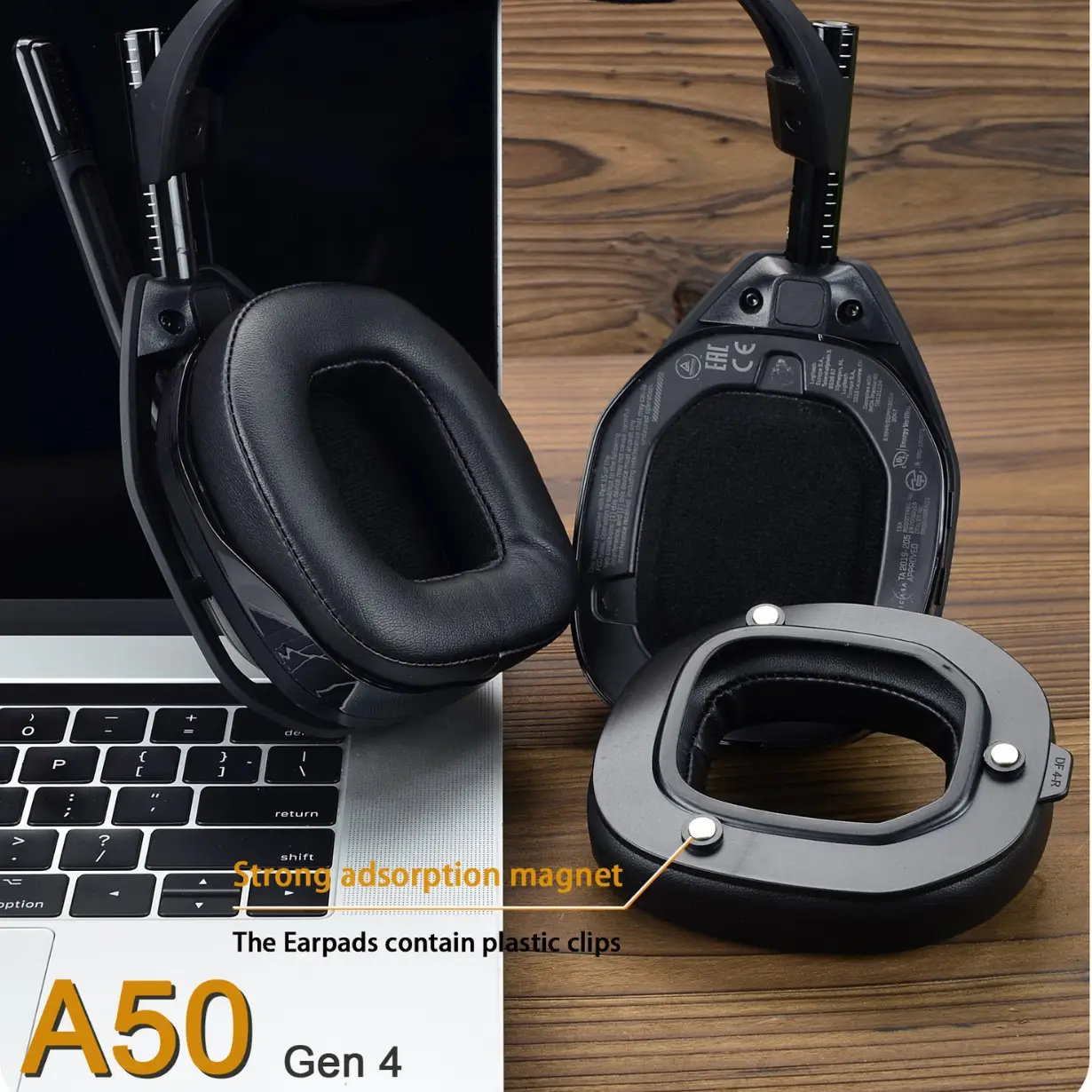 Black Logitech Astro A50X Earmuffs with Magnet Buckle - Image 11