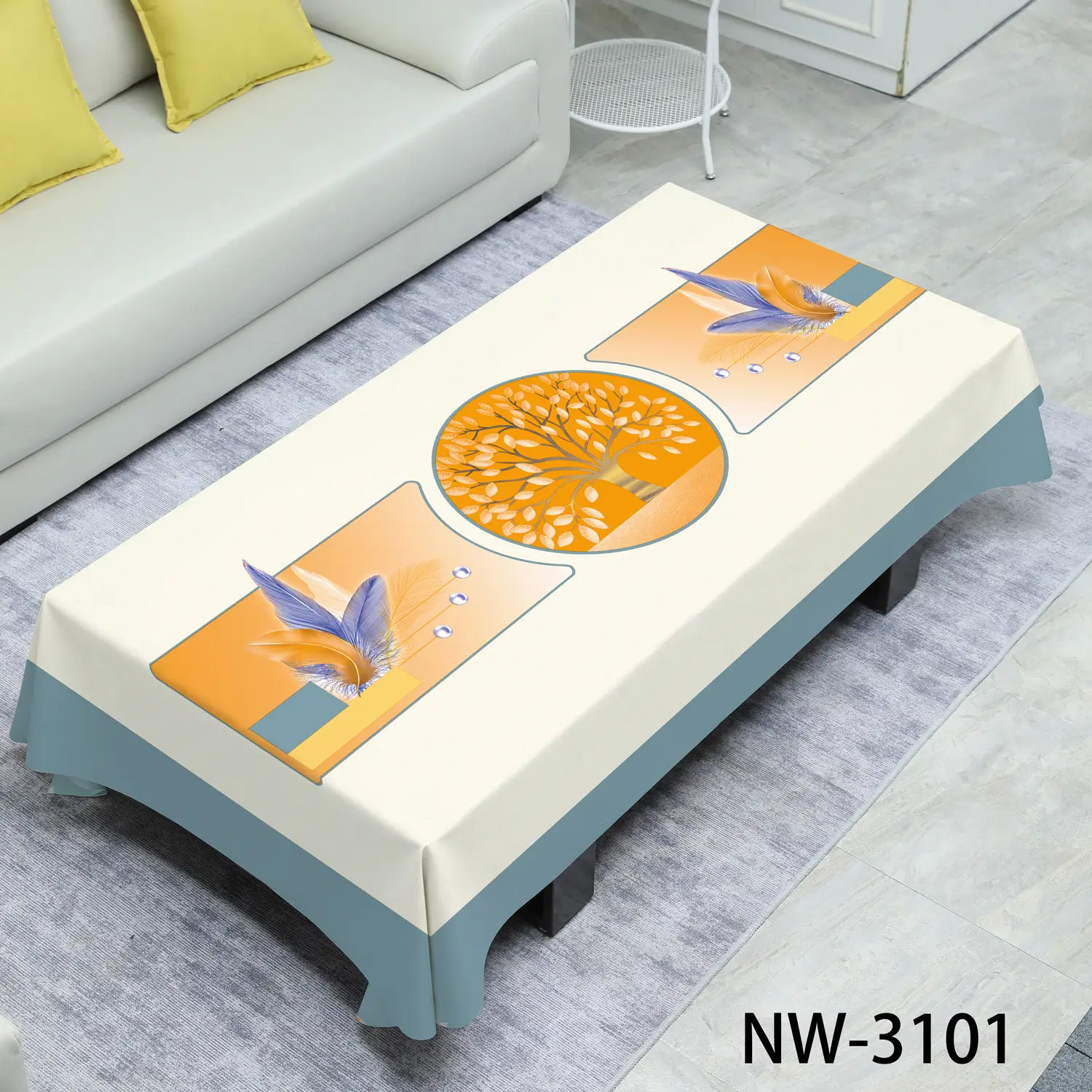 Anti-Slip Waterproof Oil-Proof Rectangular Coffee Tablecloth
