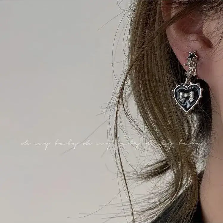 Bear Star Earrings for Women Silver Rhinestone - Image 3