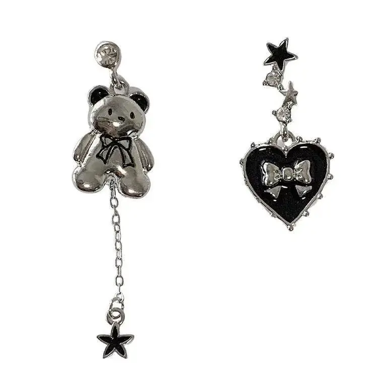 Bear Star Earrings for Women Silver Rhinestone - Image 6