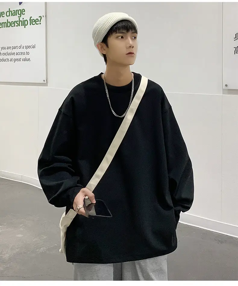 2024 New Hong Kong Style Loose Fit Crewneck Sweatshirt — feature 12