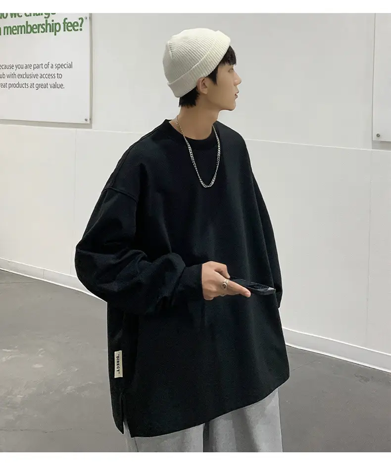 2024 New Hong Kong Style Loose Fit Crewneck Sweatshirt — feature 15