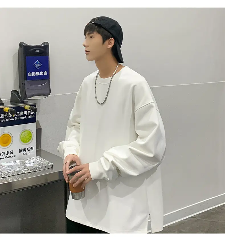 2024 New Hong Kong Style Loose Fit Crewneck Sweatshirt — feature 17