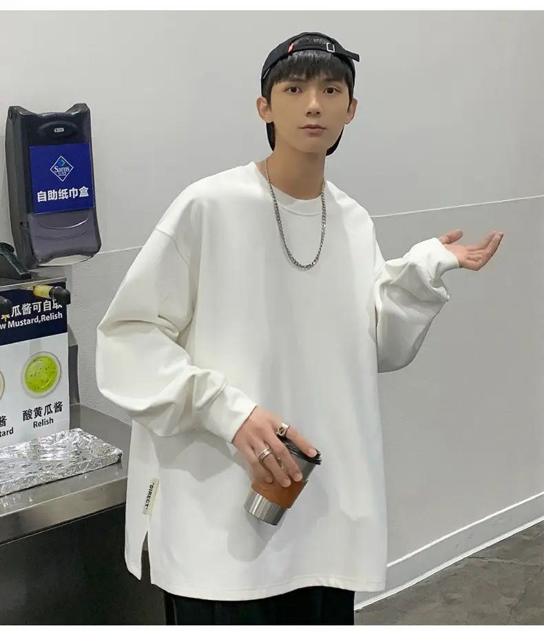 2024 New Hong Kong Style Loose Fit Crewneck Sweatshirt — feature 19