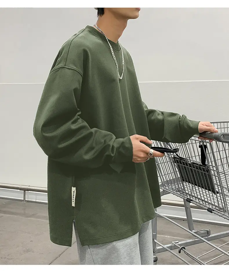 2024 New Hong Kong Style Loose Fit Crewneck Sweatshirt — feature 26