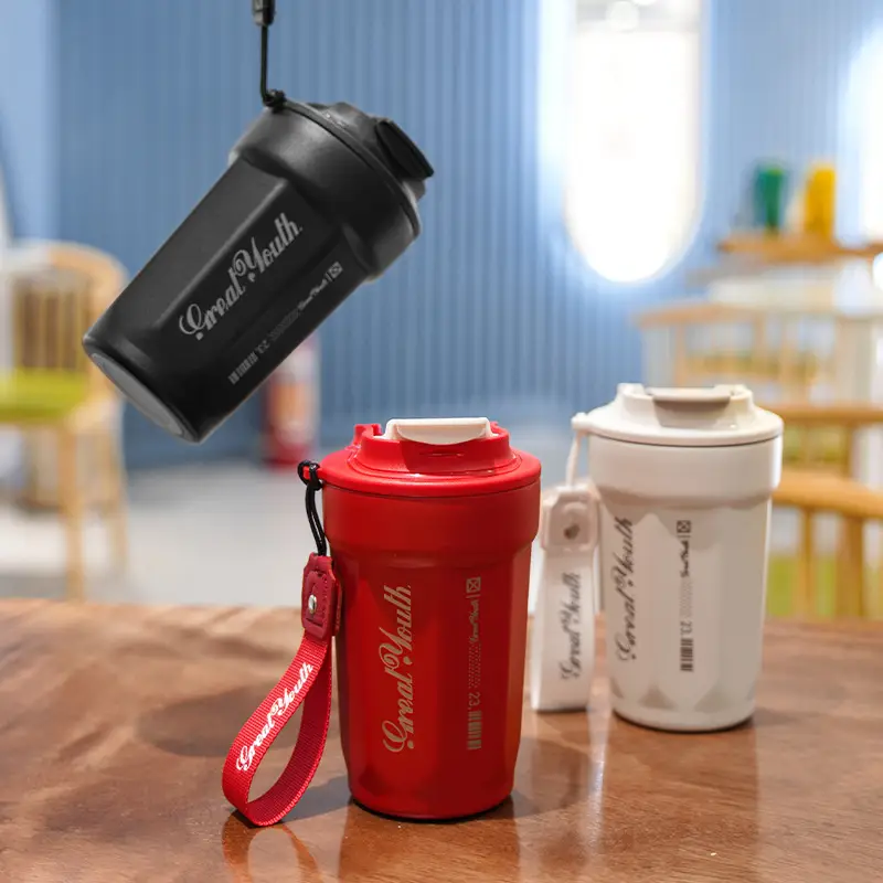 Digital Temperature Coffee Thermos Cup Green 14cm