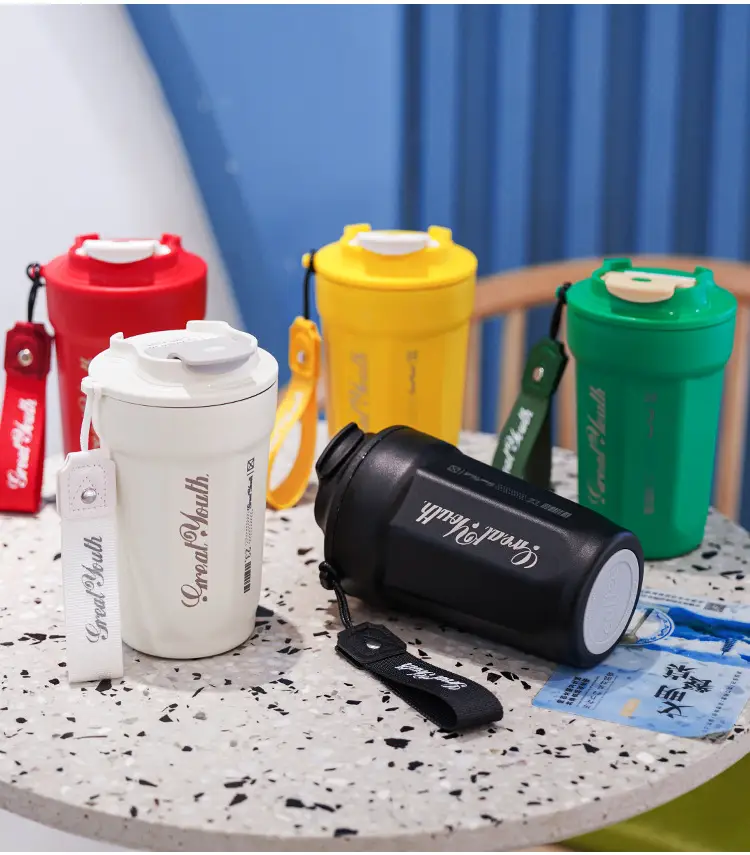 Digital Temperature Coffee Thermos Cup Green 14cm — feature 12