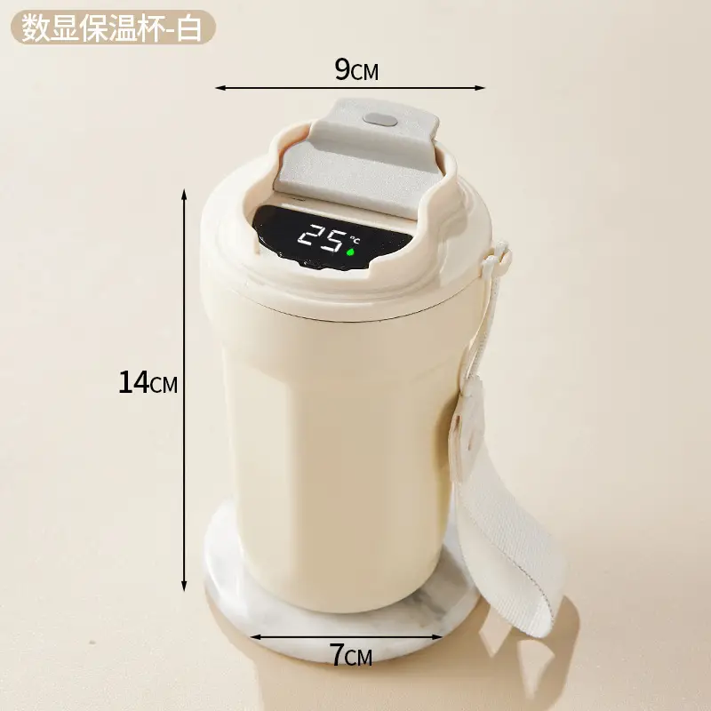 Digital Temperature Coffee Thermos Cup Green 14cm