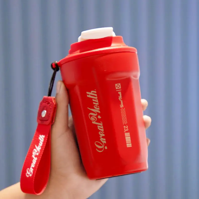 Digital Temperature Coffee Thermos Cup Green 14cm
