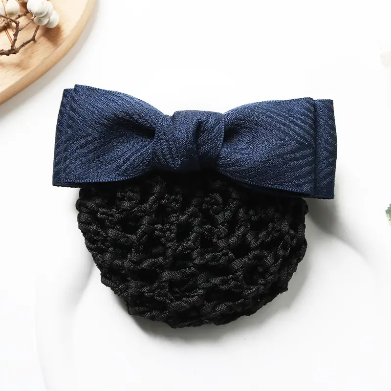 Blue Bow Hairpin for Women with Soft Cotton Base - Image 10