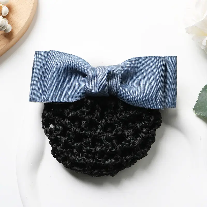 Blue Bow Hairpin for Women with Soft Cotton Base - Image 14