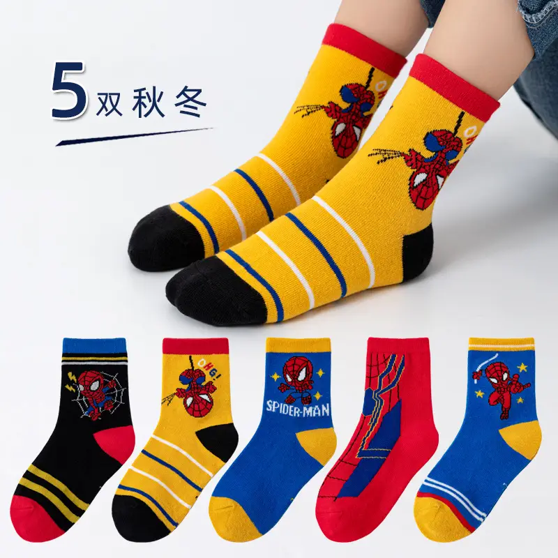 5 Pair Pikachu Cotton Cartoon Socks for Boys - Image 4