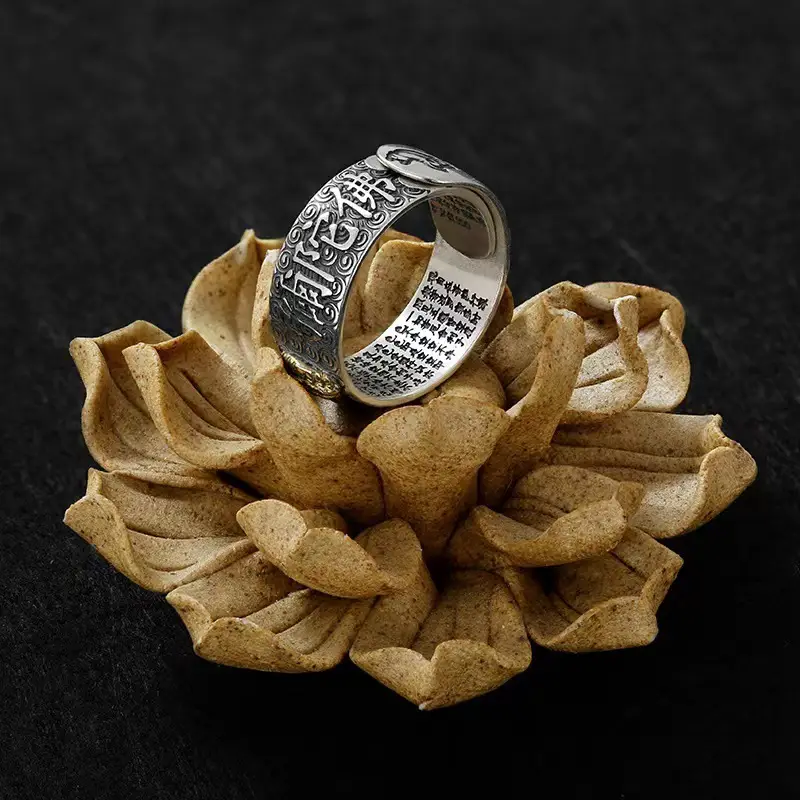 Retro Eight Guardian Gods Silver Gold Zodiac Ring - Image 14