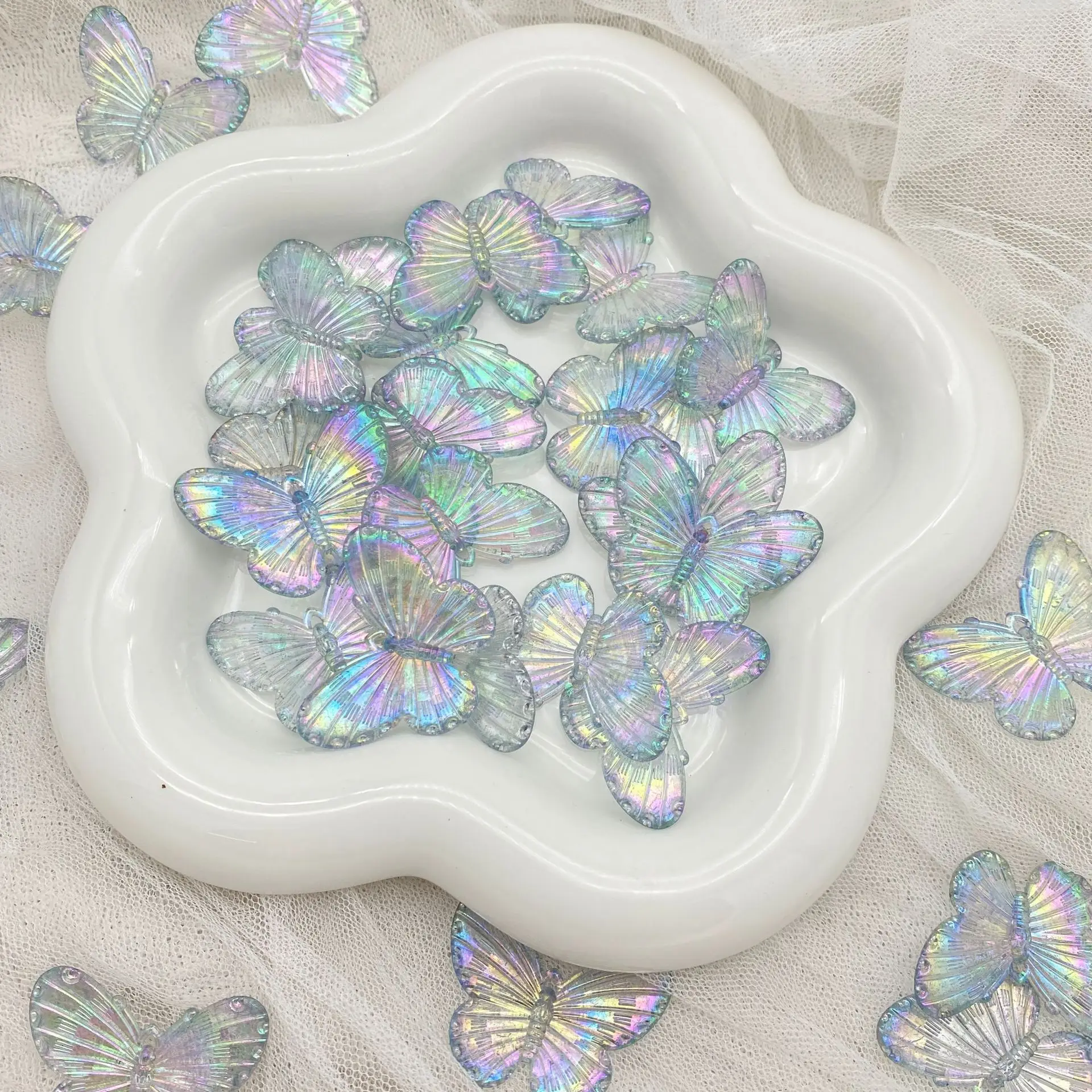 Aqua Aurora Magic Butterfly Acrylic Jewelry Set - Image 23