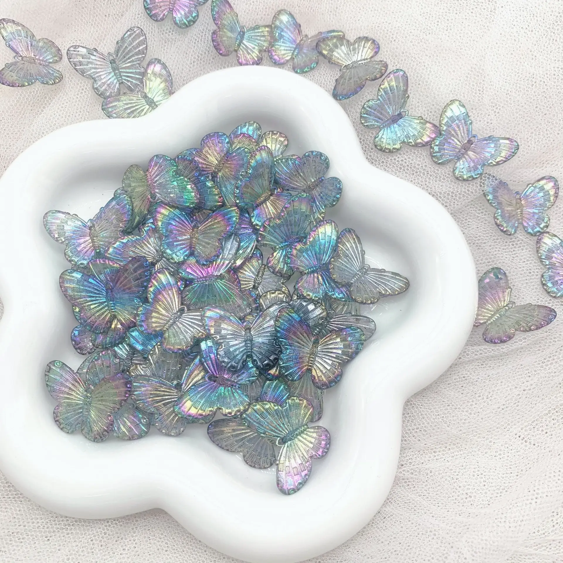 Aqua Aurora Magic Butterfly Acrylic Jewelry Set - Image 16