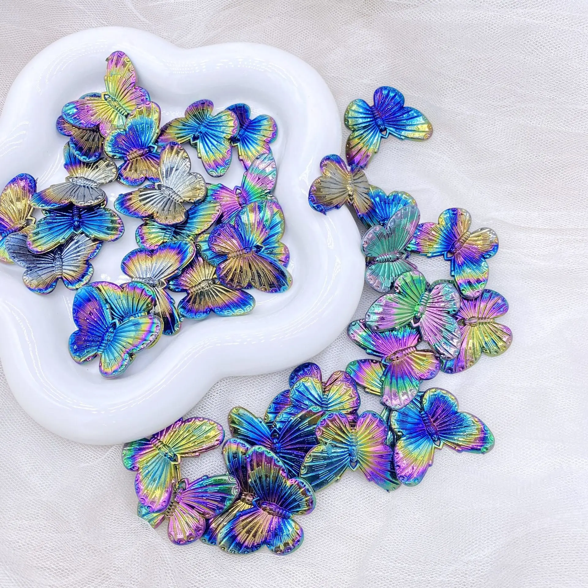 Aqua Aurora Magic Butterfly Acrylic Jewelry Set - Image 2
