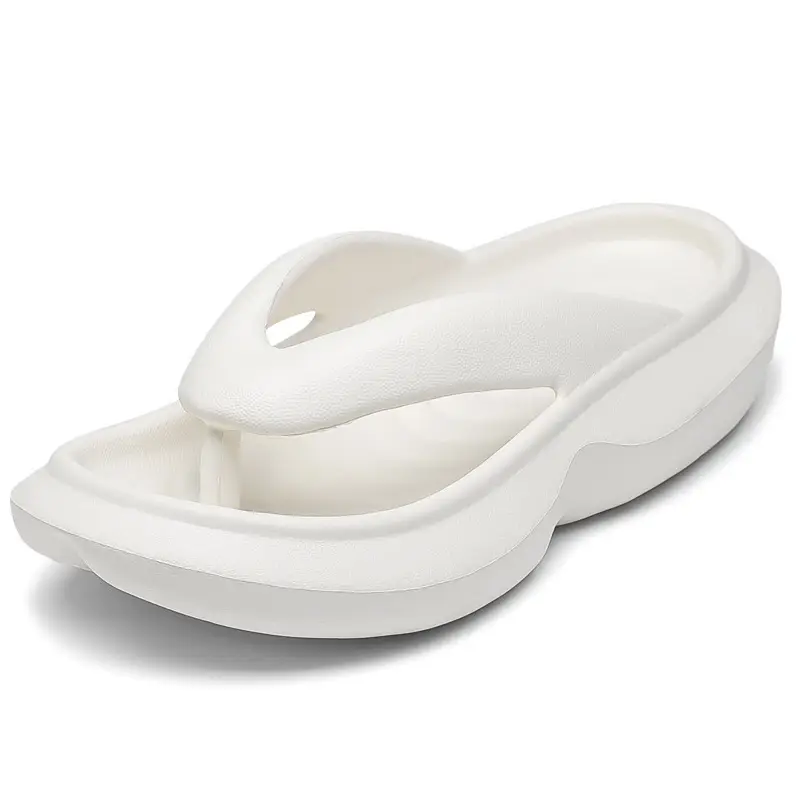 Men's Thick White Flip-Flops Non-Slip Summer Slippers